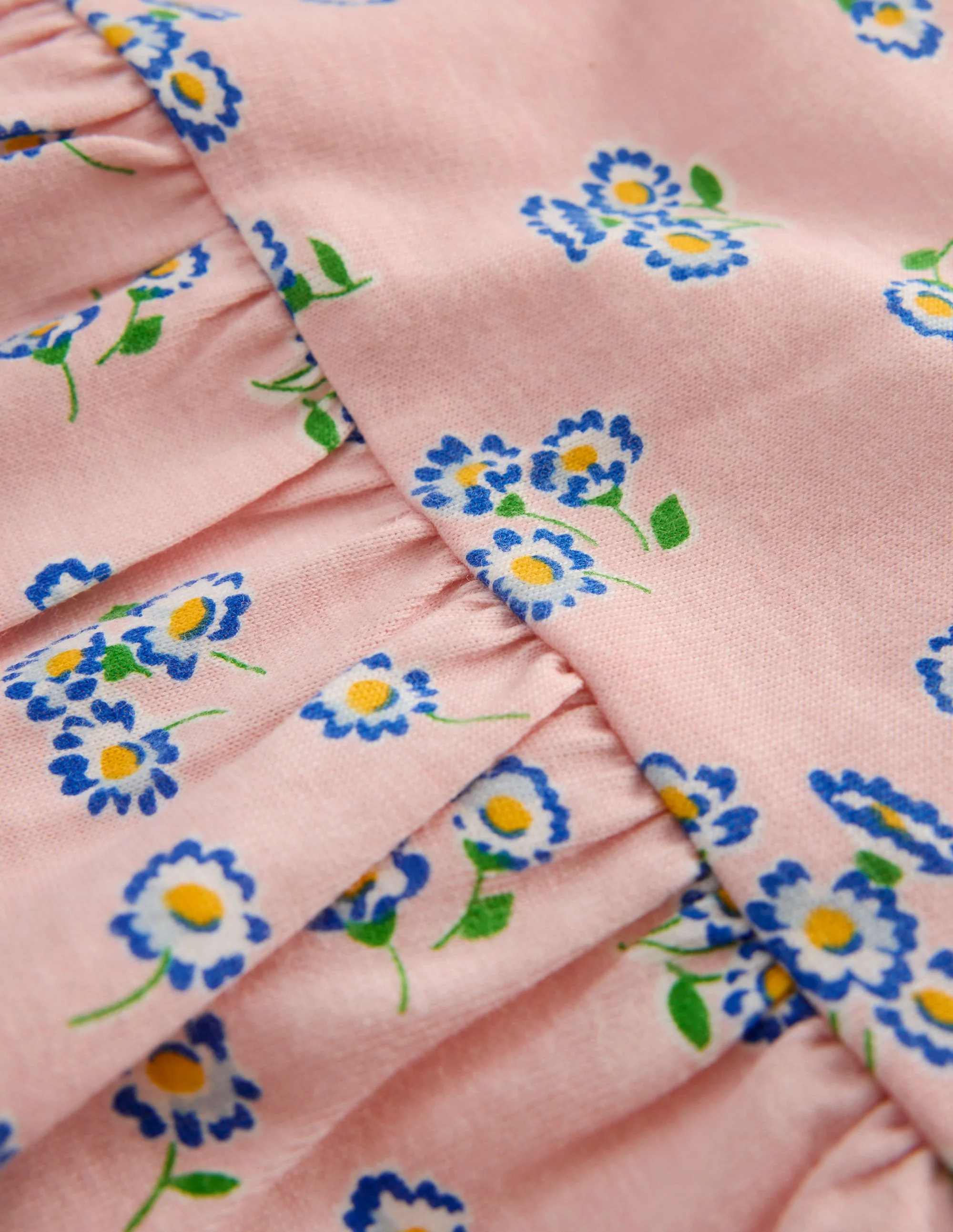 Broderie Trim Jersey Dress-Pink Ditsy Floral - Image 3