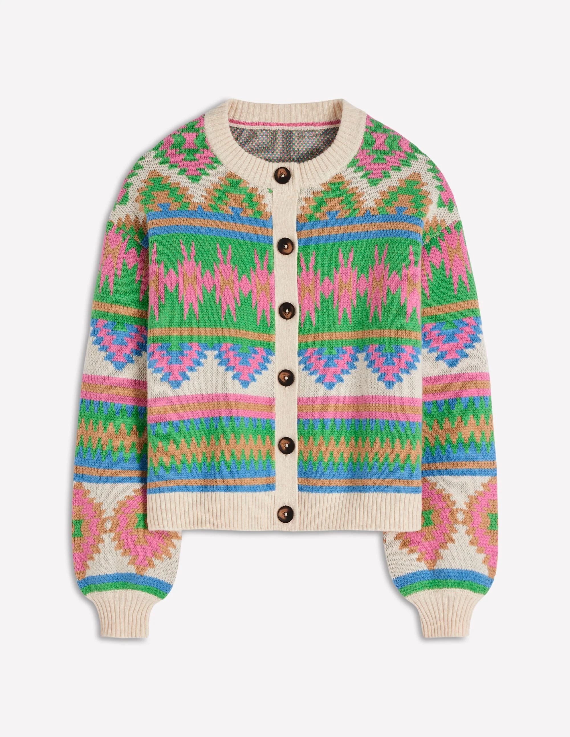 Abi Jacquard Cardigan-Multi Aztec - Image 9