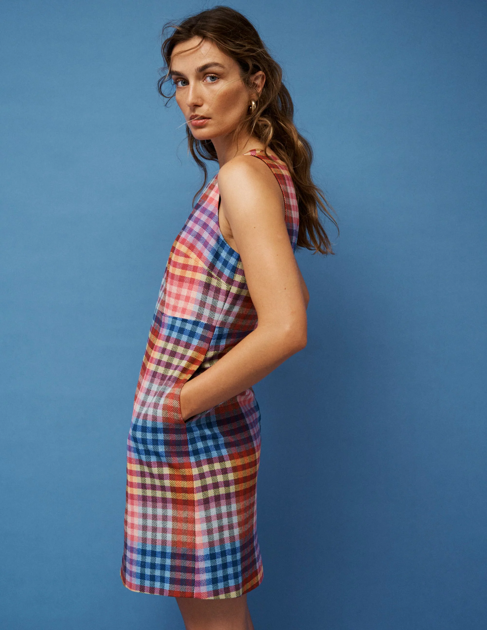 Annie Check Shift Dress-Rainbow Multigingham - Image 5