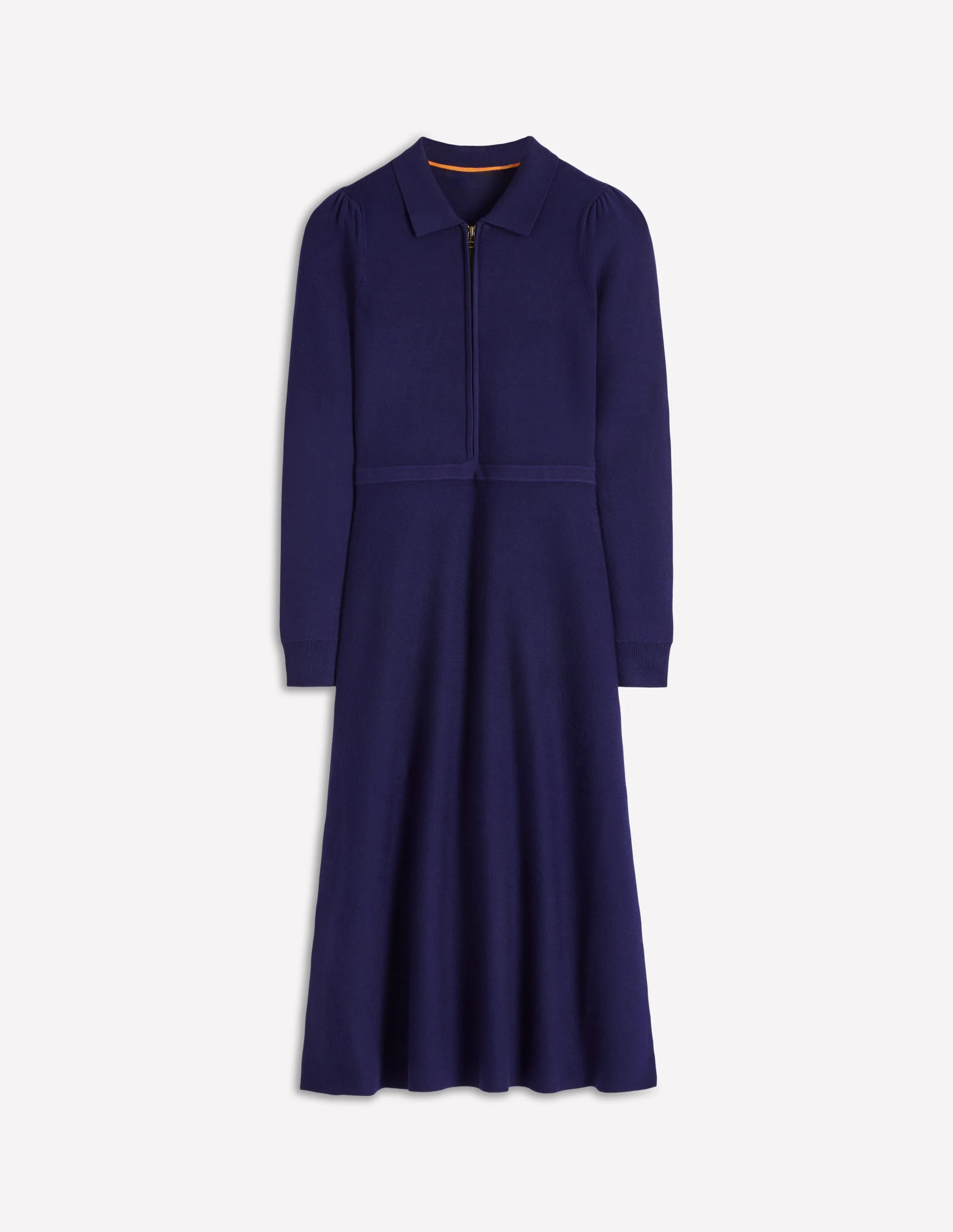 Fiona Zip Front Knitted Dress-Navy - Image 6