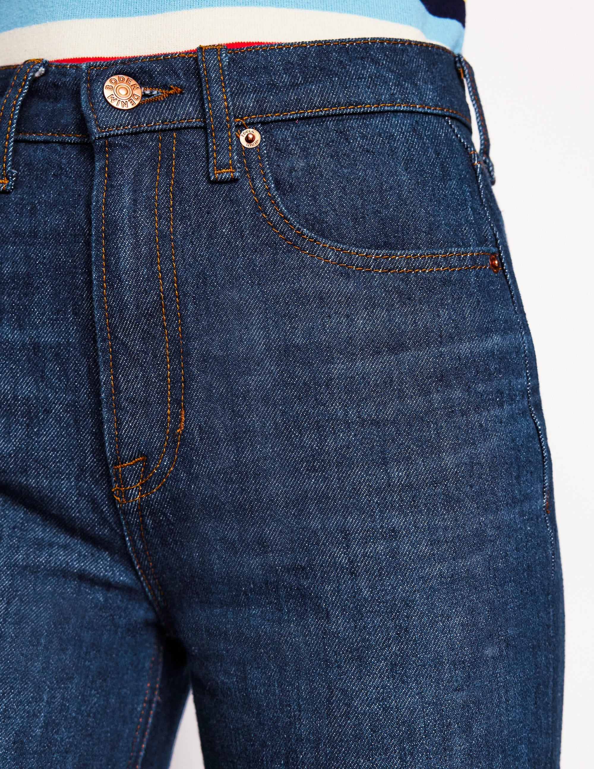 High Rise Straight Leg Jeans-Indigo Rinse - Image 5