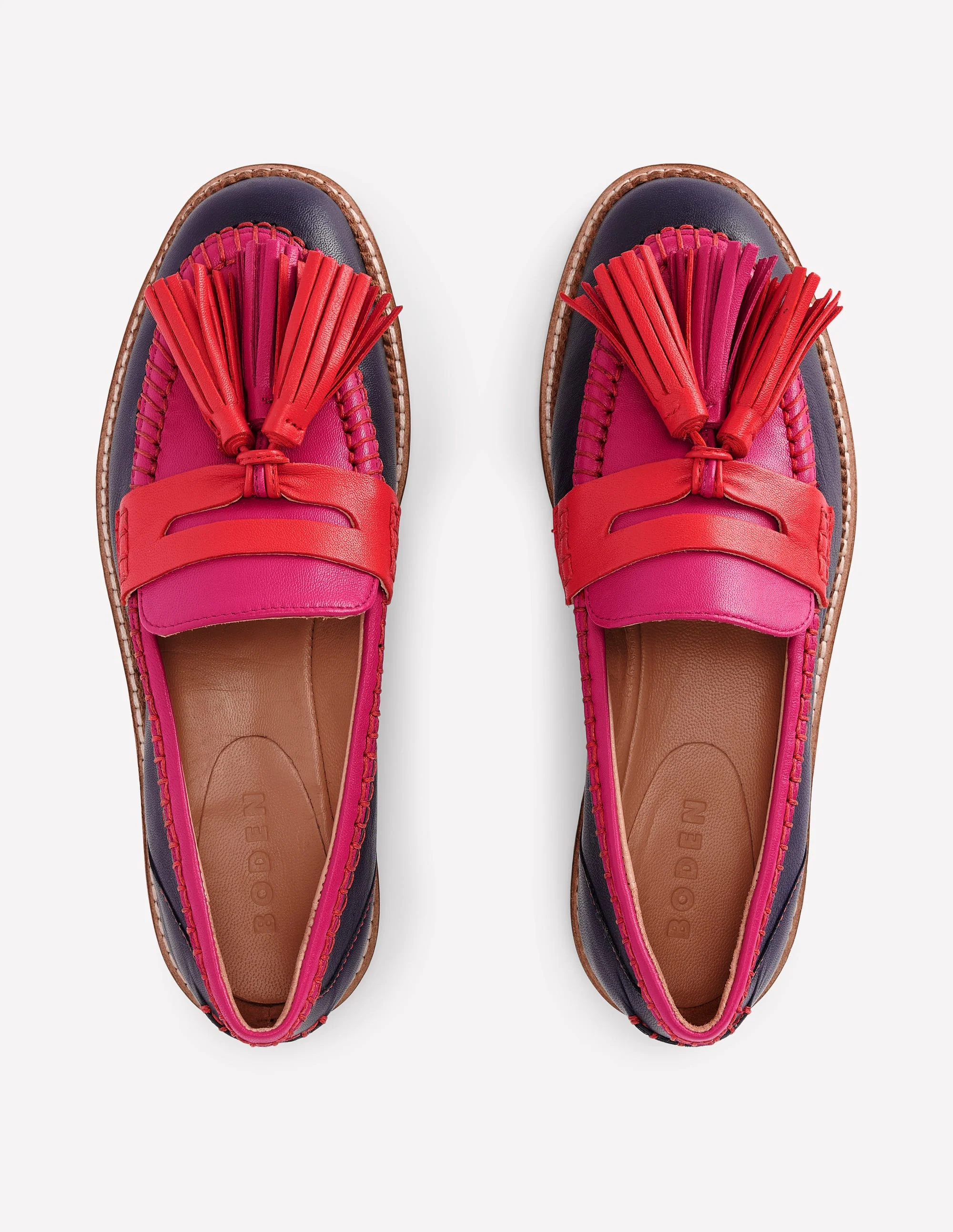Nya Penny Loafers-Colourblock Tassel - Image 8